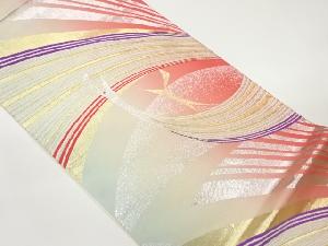 変わり孔雀模様織出し袋帯